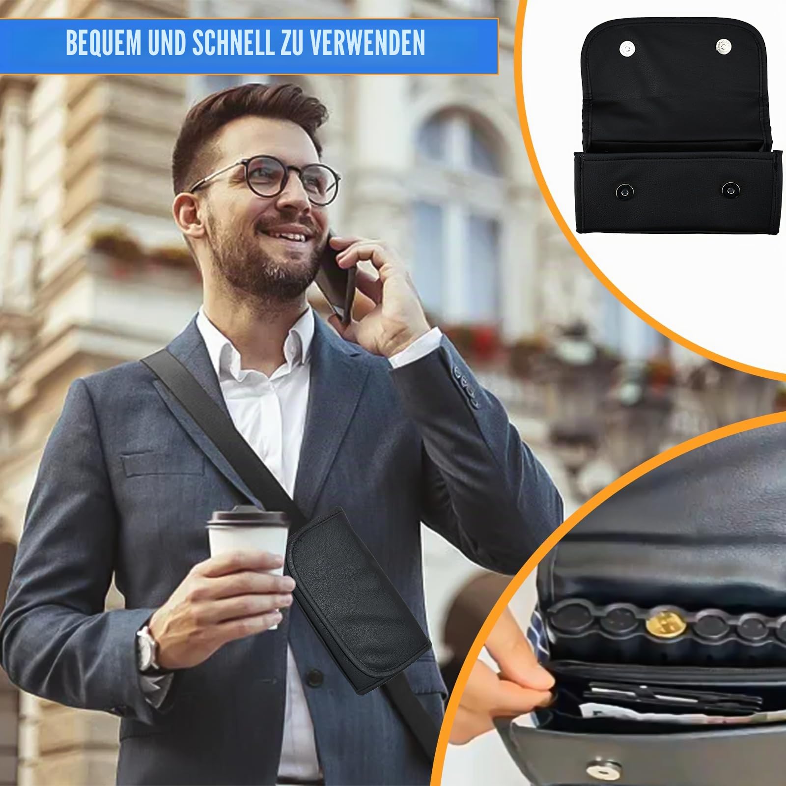 Tragbar Kellnertasche mit Münzspender Kellnerbörse Münzwechsler Münzbox Kellner Geldwechsler Münzsortierer Münzhalter Münzen Kleingeld Organizer Kellnergeldtasche für Taxifahrer Bar Schwarz