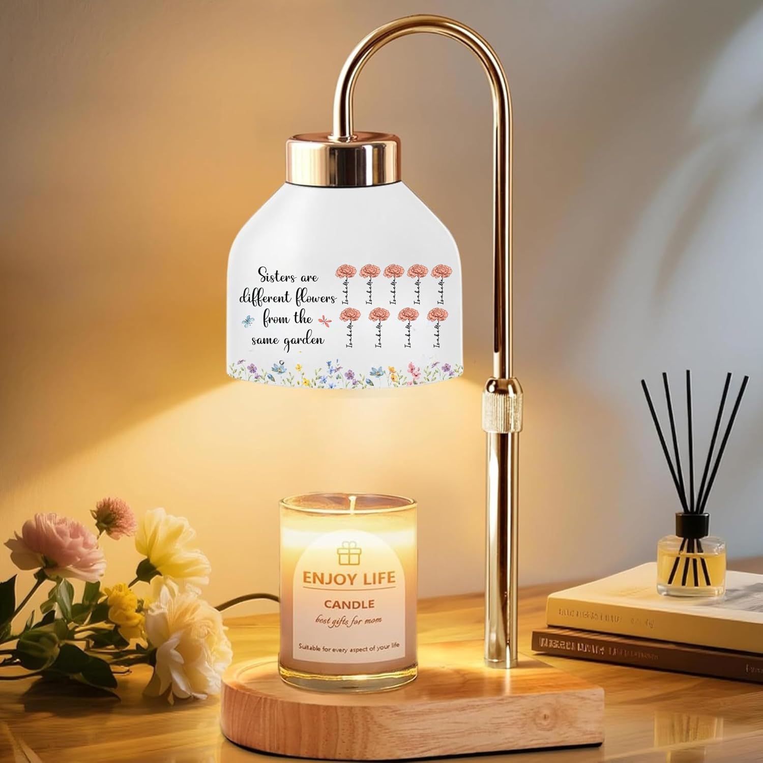 Wrappiness Personalized Candle Warmer Lamp for Sisters - Candle Wax Melt Warmer for Home Decor - Christmas Birthday Gifts for Besties, Siblings