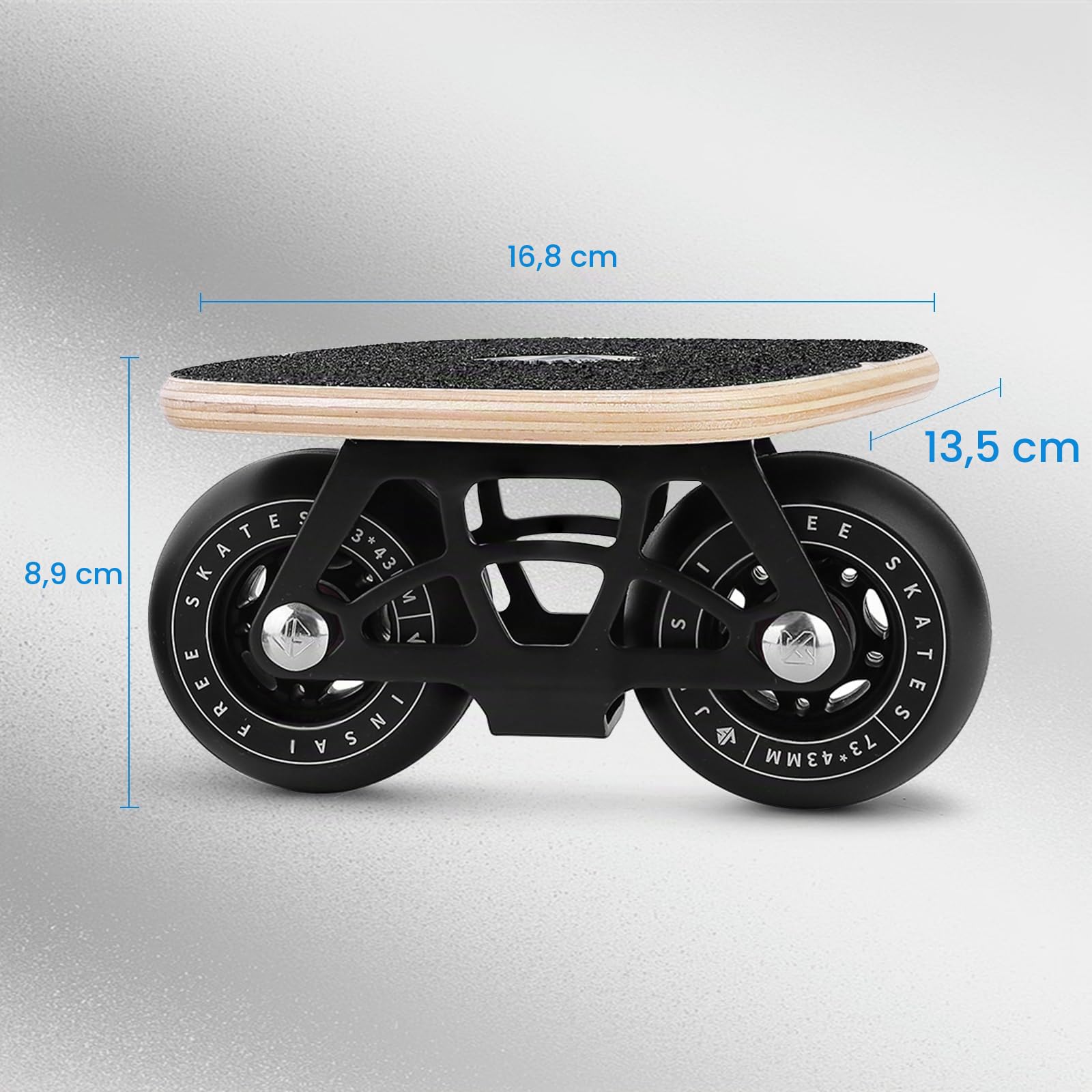 FreeSkates Tragbare Rollschuhe mit Ahorn-Deck, rutschfest, geteiltes Skateboard mit PU-Rädern, High-End-Kugellager (Farbrad)