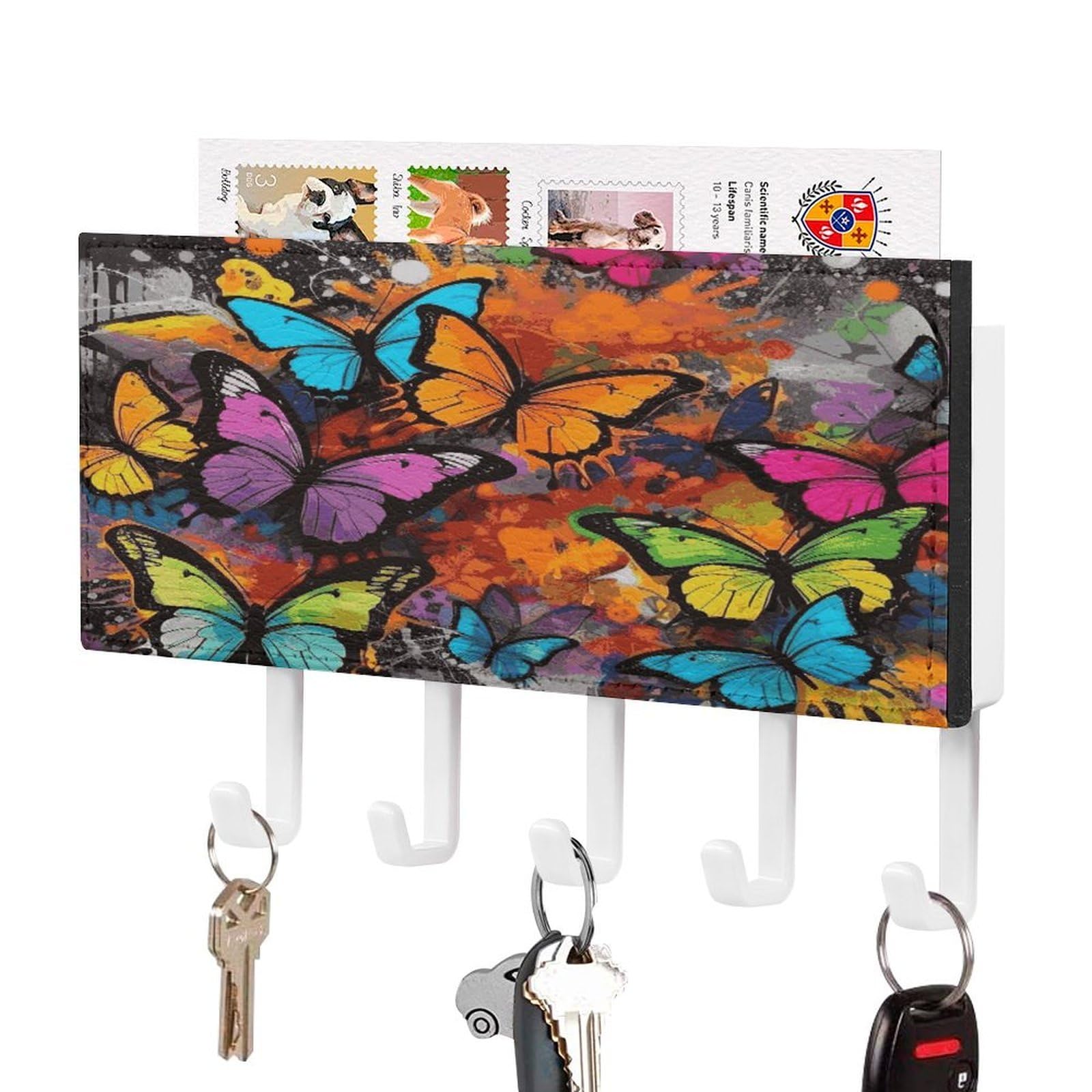 Colgador de llaves para pared con 5 ganchos y estampado Art Graffiti