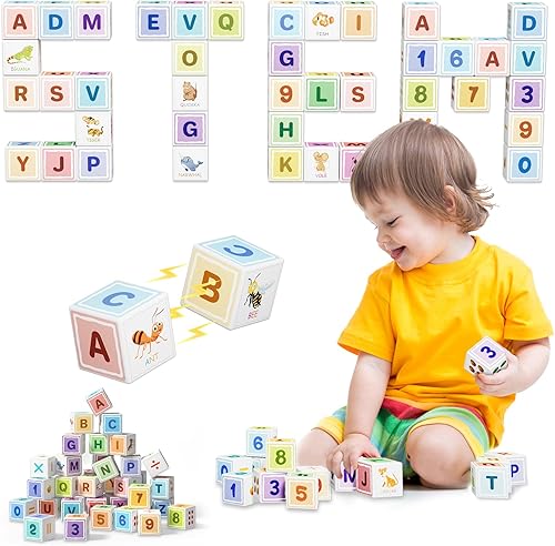 Bloques magnéticos grandes para niños de 4 a 8 años, 30 bloques de construcción con imanes grandes, juguetes Montessori impresos sensoriales STEM