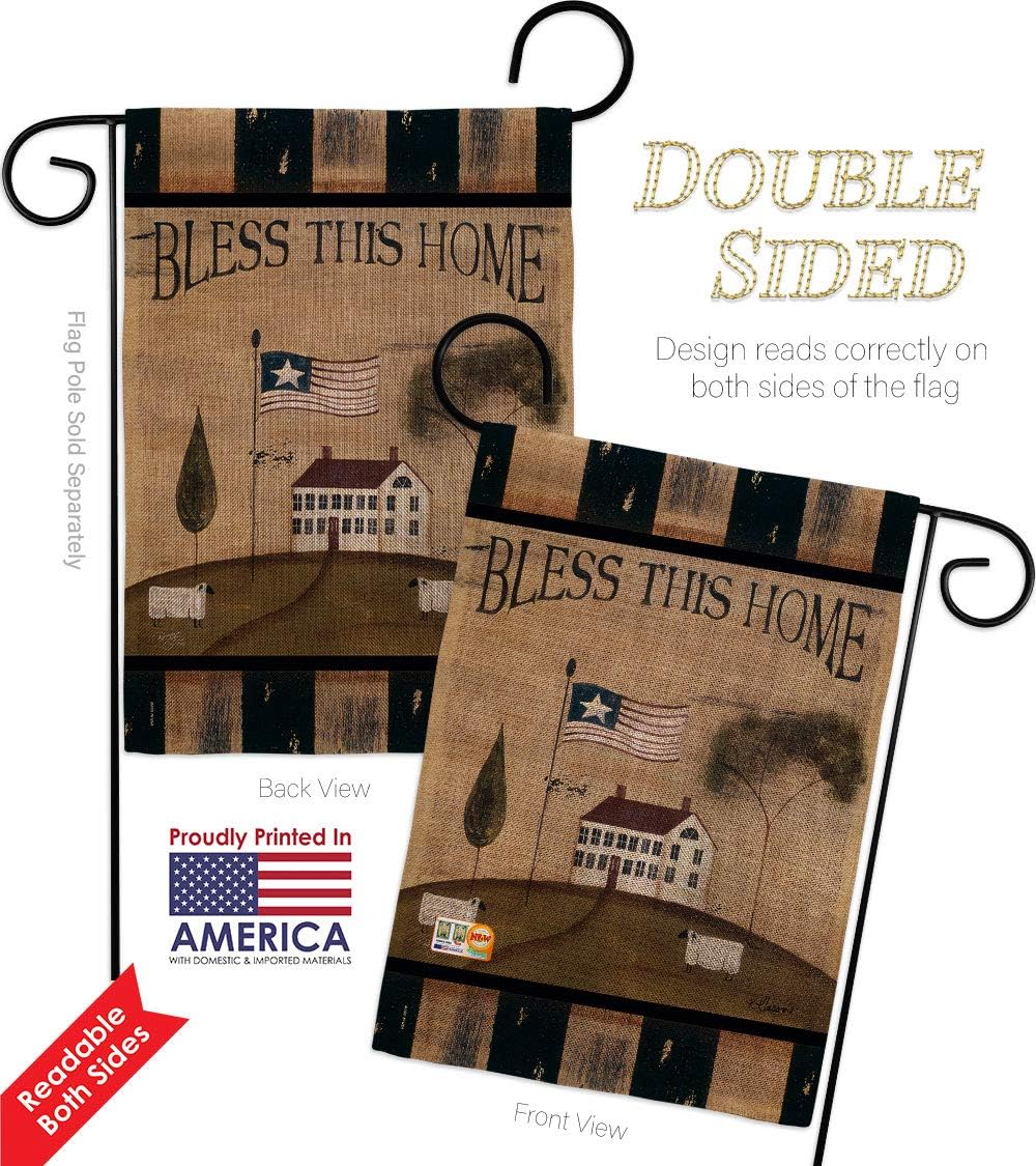 Welcome Bless This Home Garden Flags 2pcs Pack Country Living Primitive Farm Western Barn American Rustic Cowboy Rural Ranch Small Decorative Gift Yard House Banner Double-Sided Made In USA 13 X 18.5