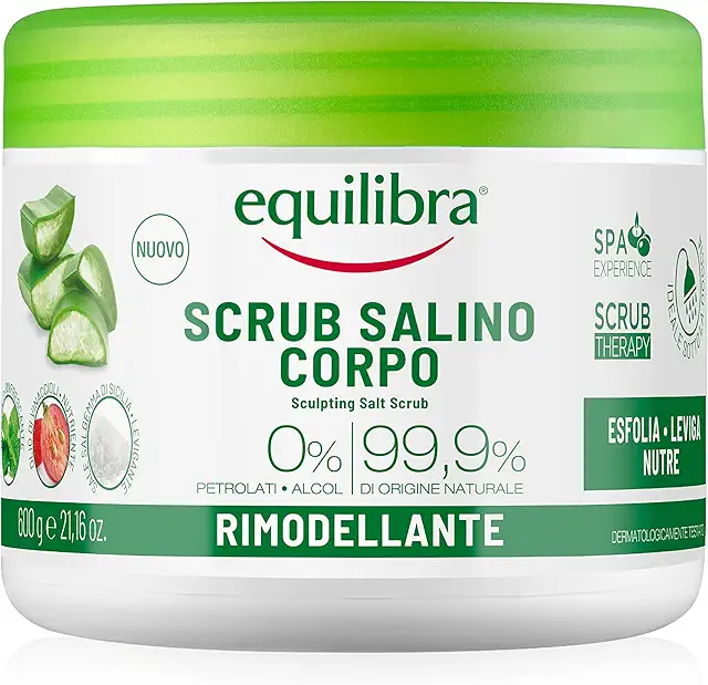 Exfoliante Corporal Equilibra con Aloe Vera y Sales Marinas - 600 g