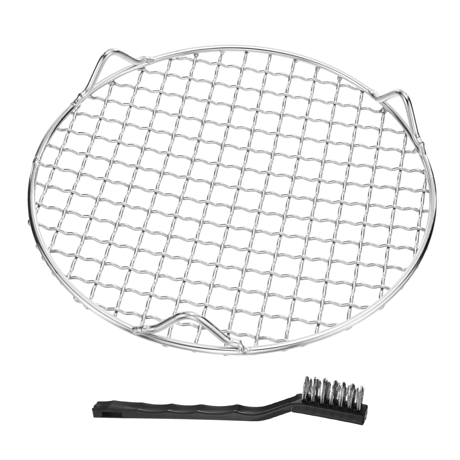 M METERXITY 1 Pack Wire Cooling Racks for Baking with Legs, Round Stainless Steel Cooling Racks for Cooking Baking Steaming BBQ, Dishwasher Safe [7.87'' x 2.6'', Free Cleaning Brush]