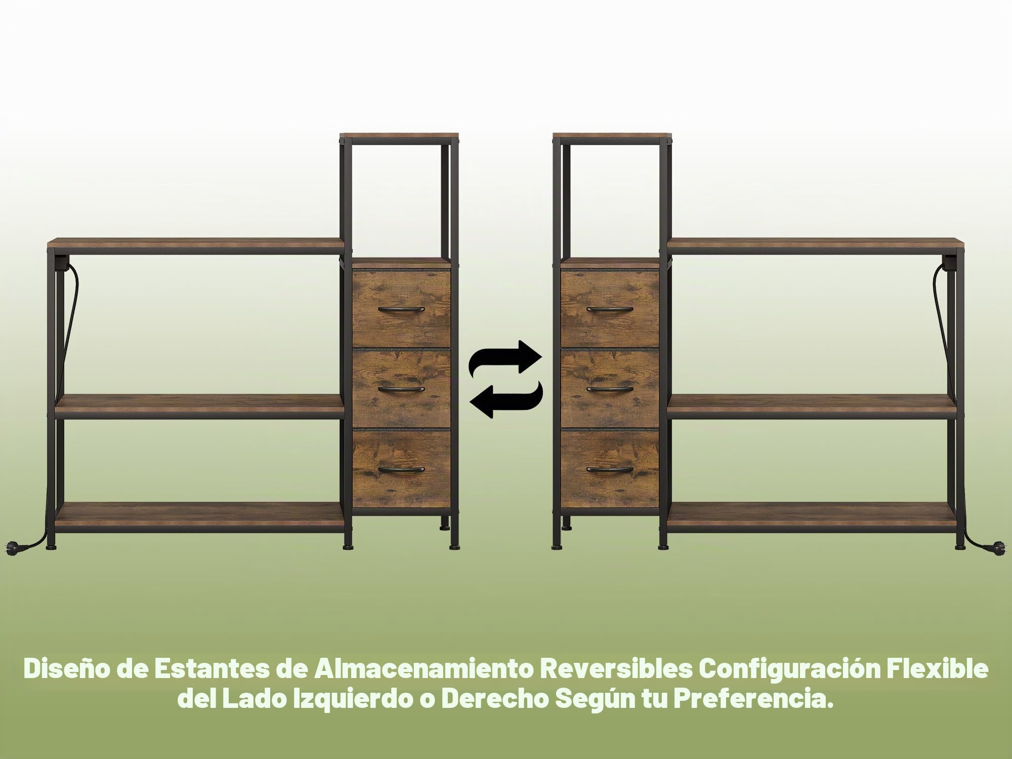 VEDECASA Soporte para acuario de 20 galones, armario inferior con enchufes de red, estantería para acuarios con 3 cajones, mesa de acuario de 3 niveles para acuarios, reptiles y terrarios (marrón)