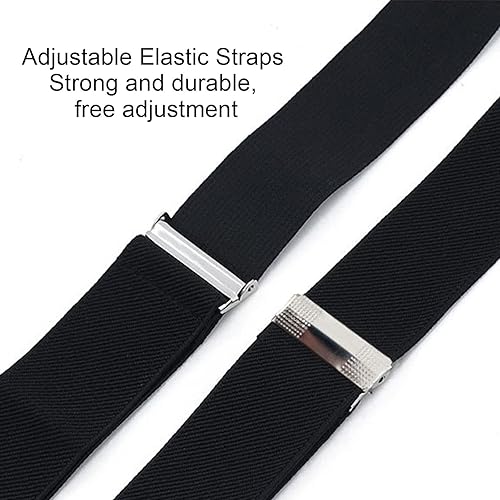 Miniatura 5 de Yiwafu Tirantes para hombres y mujeres, tirantes elásticos ajustables con espalda en Y, unisex, con clips de metal fuertes