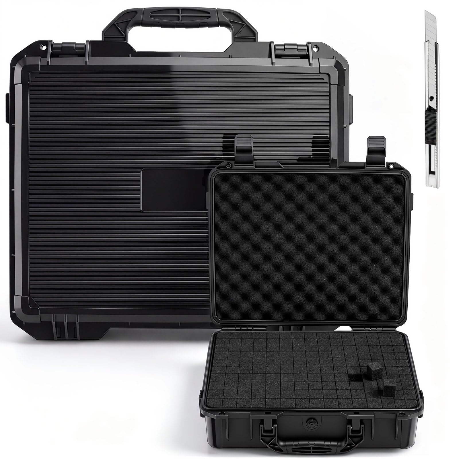 Relaxweex 14.96 x 12.2 x 5.71 Inch Hard Case, Grid Shell, Black