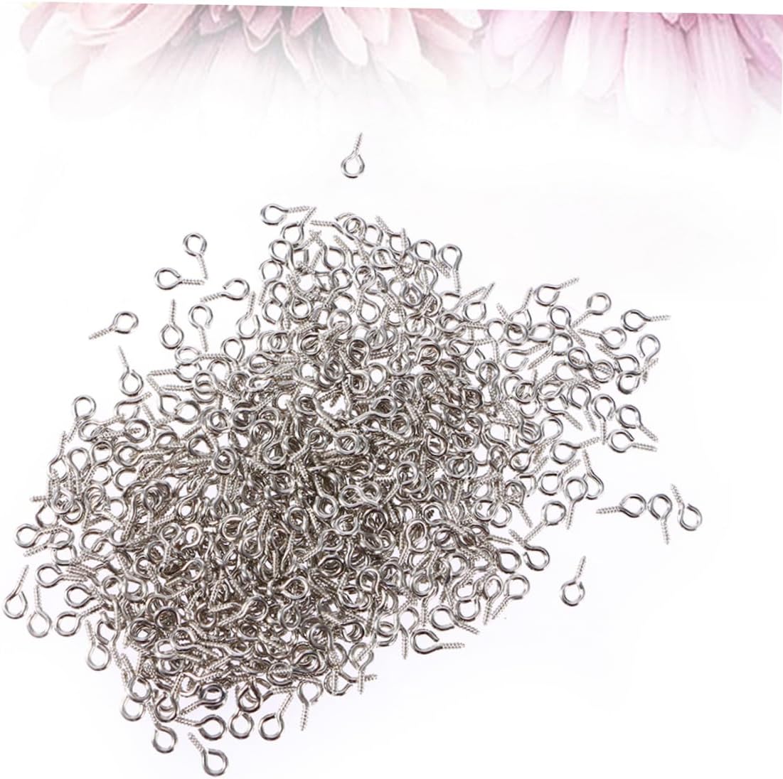 Vaguelly 300Pcs Screw Eye Pins for DIY Jewelry Making Silver Eye Screws for Crafting Durable Creative Screw Pegs for Charms and Pendants