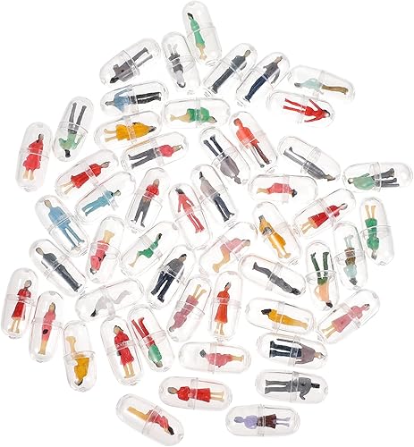 Exceart 50 figuras de personas pintadas en cápsula conchas sentadas y de pie miniatura modelo personas DIY artesanía encanto para joyería llavero
