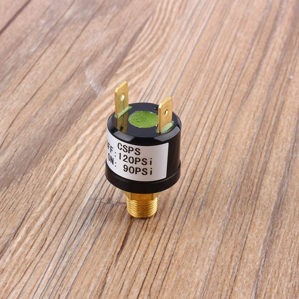 Pressure Control Switch for Air Compressor, 90-120 PSI, 1/8-27NPT Thread, AC 110-220V DC 6-36V, Heavy Duty Valve for Tractors and Air Pump