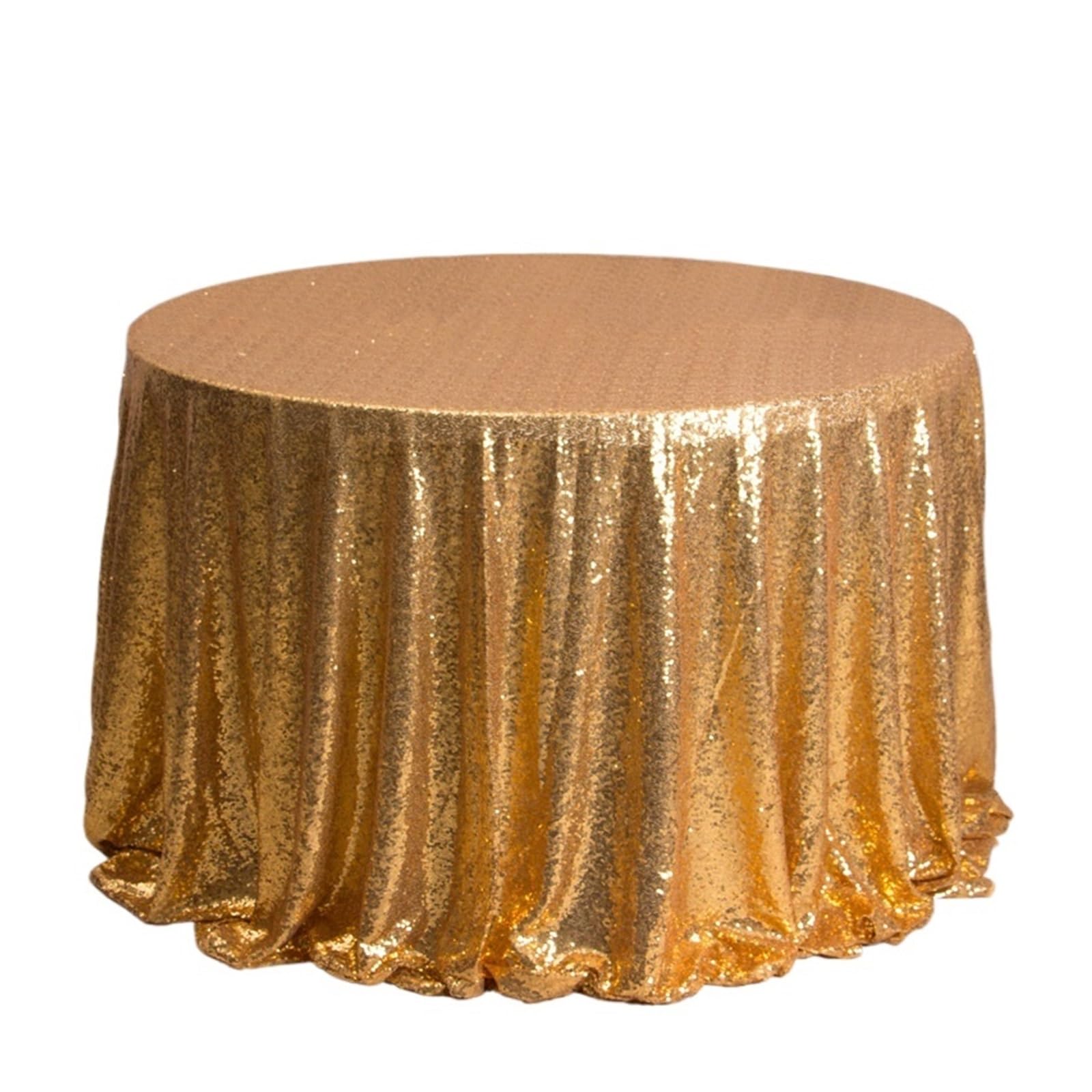 EKalgretrA Sequin Tablecloth Round Sequin Tablecloth Glitter Table Cloths for Wedding Bridal Party Decorations(Gold,Round 60cm)