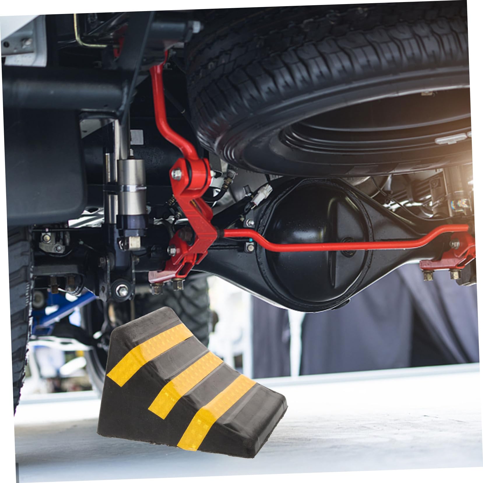 Calzos para Neumáticos De Coche De Caucho Estable 170x150x110 Asa Móvil, Bloque Antideslizante para Vehículos, Uso En Aparcamiento y Mantenimiento Automotriz