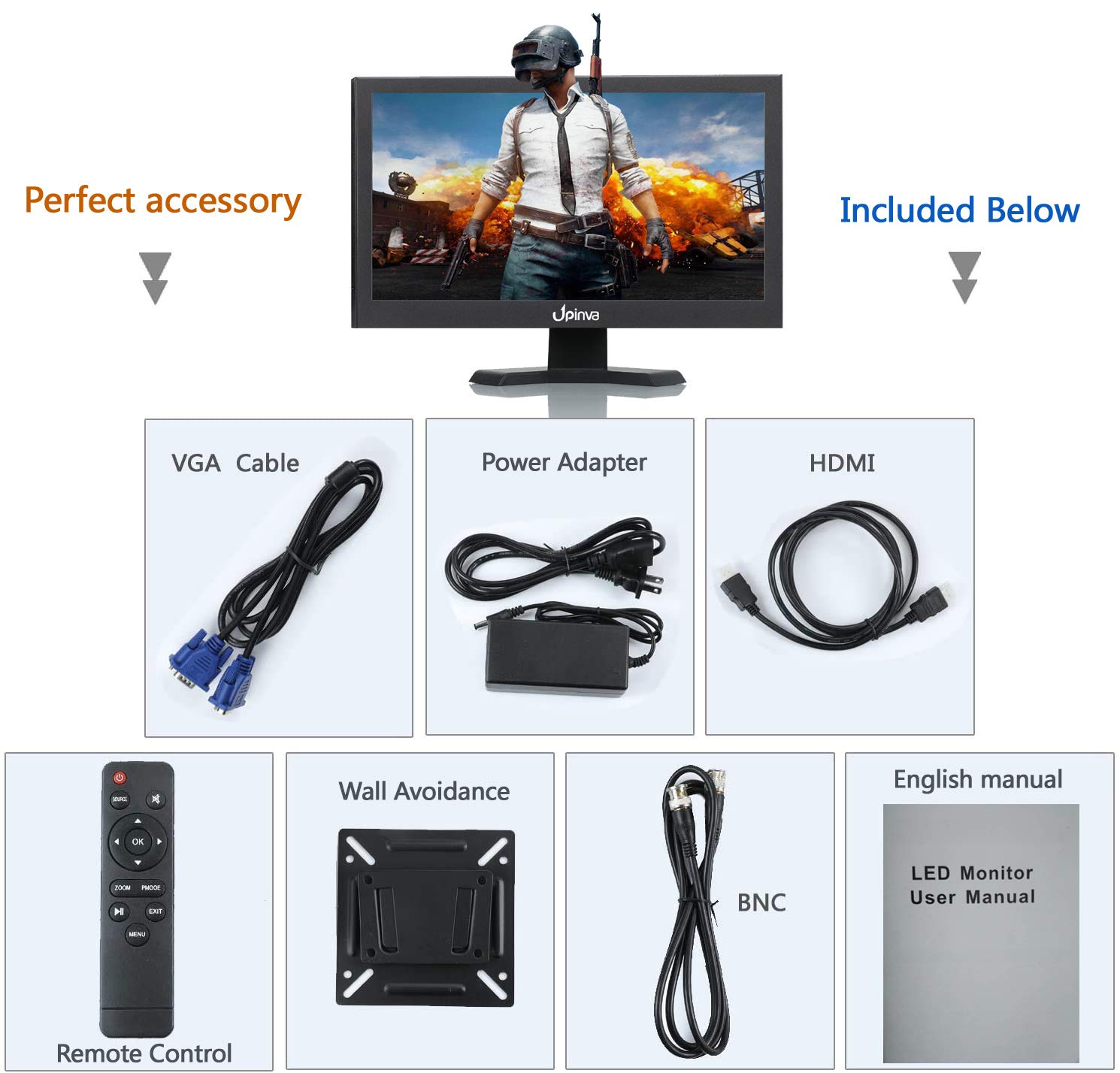15.6 pollici Monitor CCTV Display Sicurezza Schermo telecamera di sicurezza Multifunzione HDMI AV BNC VGA Ingresso interfaccia USB monitor del computer 1920 x 1080 Full HD