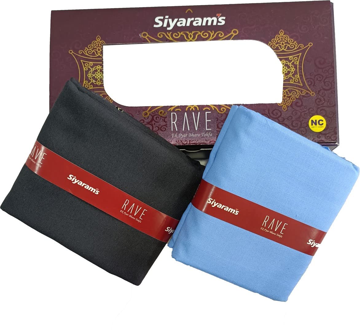 Unstitched Cotton Blend Shirt & Trouser Fabric Solid