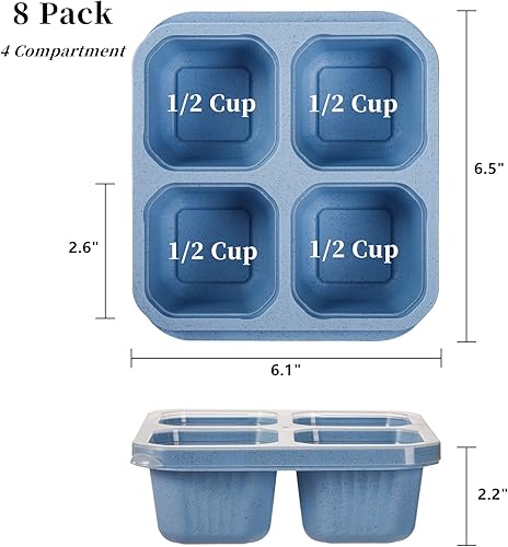 Miniatura 2 de Paquete de 8 recipientes Bento para aperitivos, lonchera reutilizable con tapas para niños, recipientes de almuerzo de preparación de comidas, 4