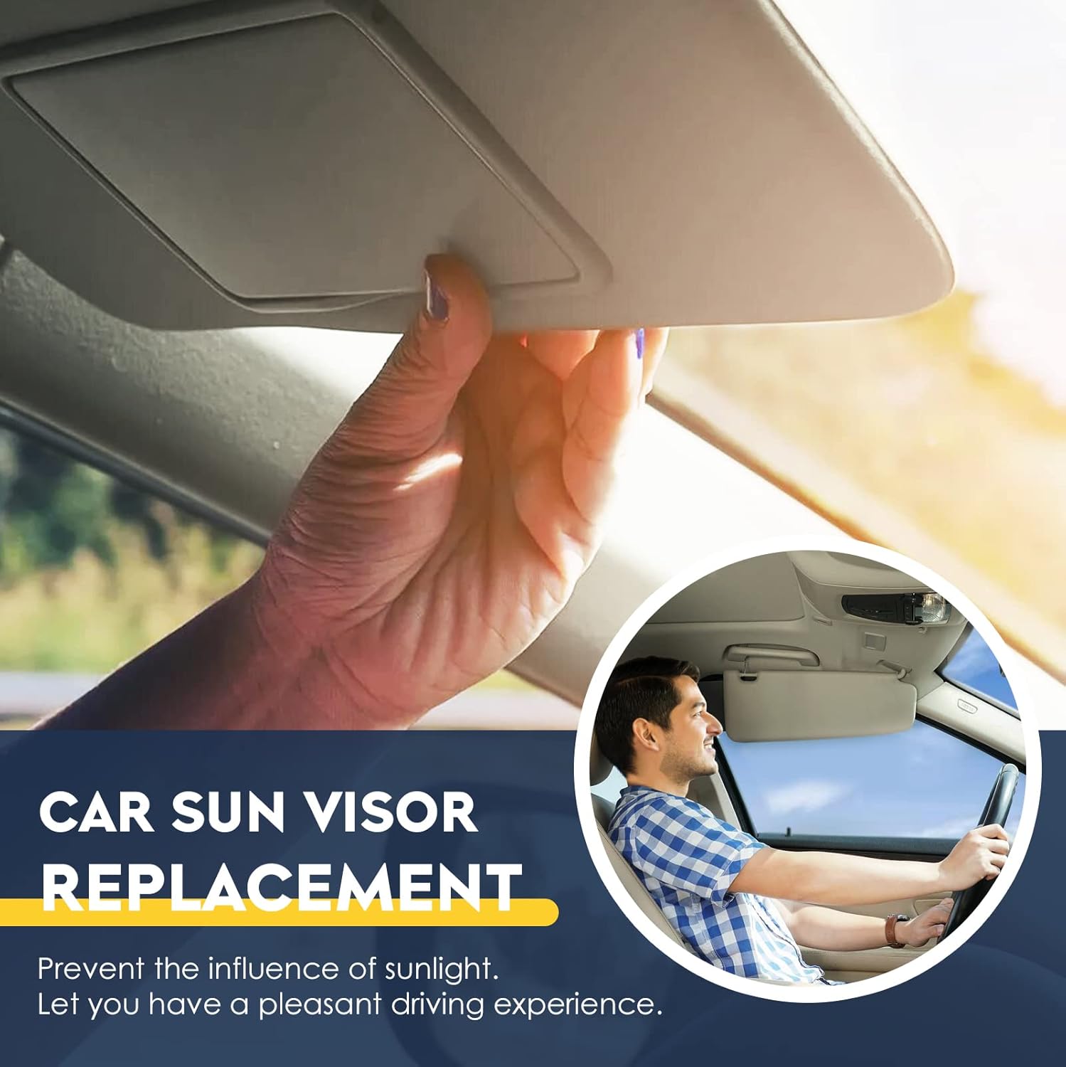 Left Driver Side Sun Visor with Vanity Light Fit for Honda Accord 2008 2009 2010 2011 2012, Replace for 83280TA0A91ZB Beige