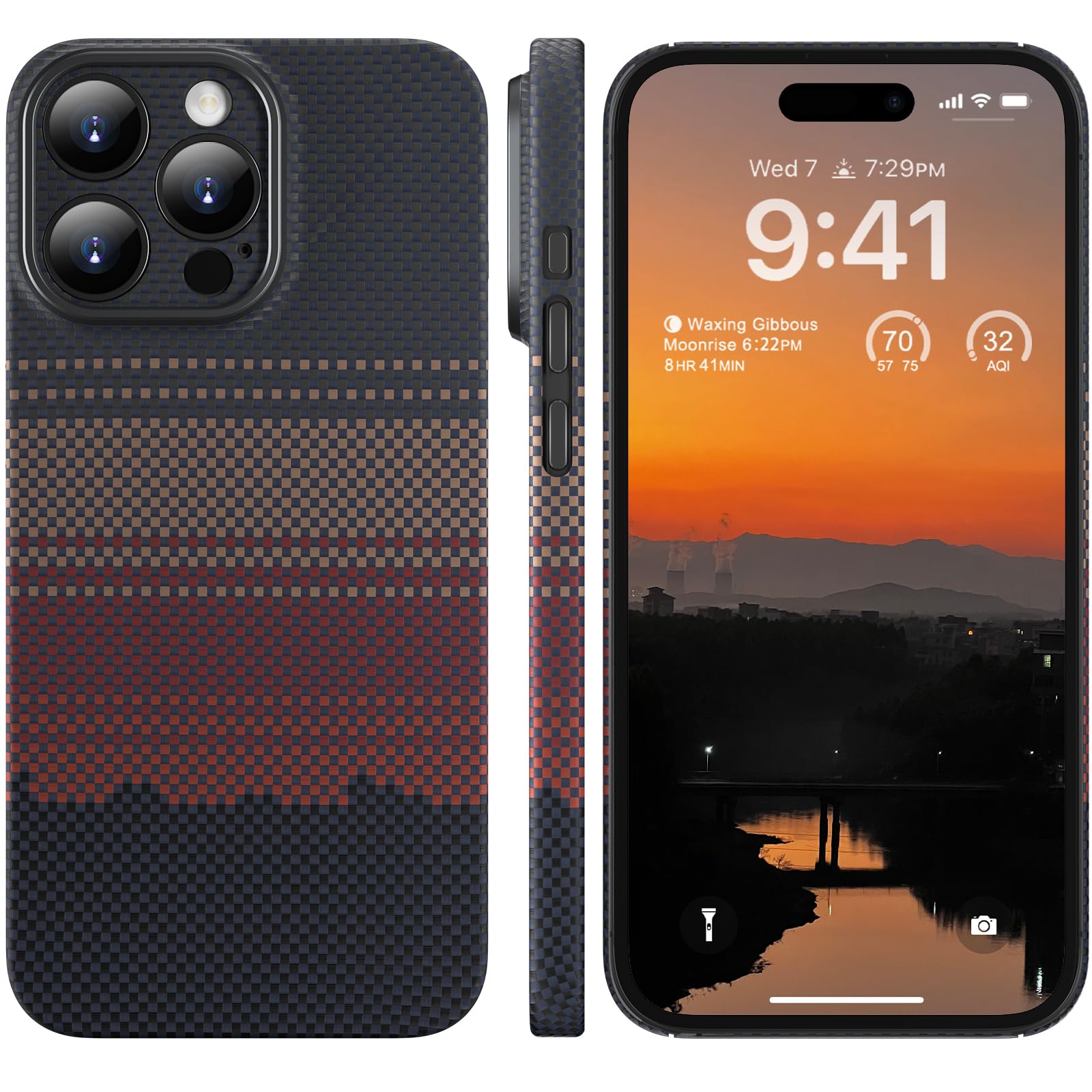 memumiNew for iPhone 15 Pro Aramid Fiber Slim Fit 0.5mm, Durable Sturdy 1500D Aramid Fiber Case Compatible with iPhone 15 Pro, Thin and Minimalist Design Afterglow Series