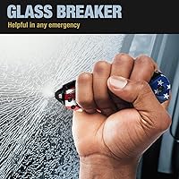 Vista 6 de GOOD WORKER Navaja de bolsillo legal con hoja dentada de 2.95 pulgadas, rompedor de vidrio, cortador de cinturón de seguridad, cuchillos plegables