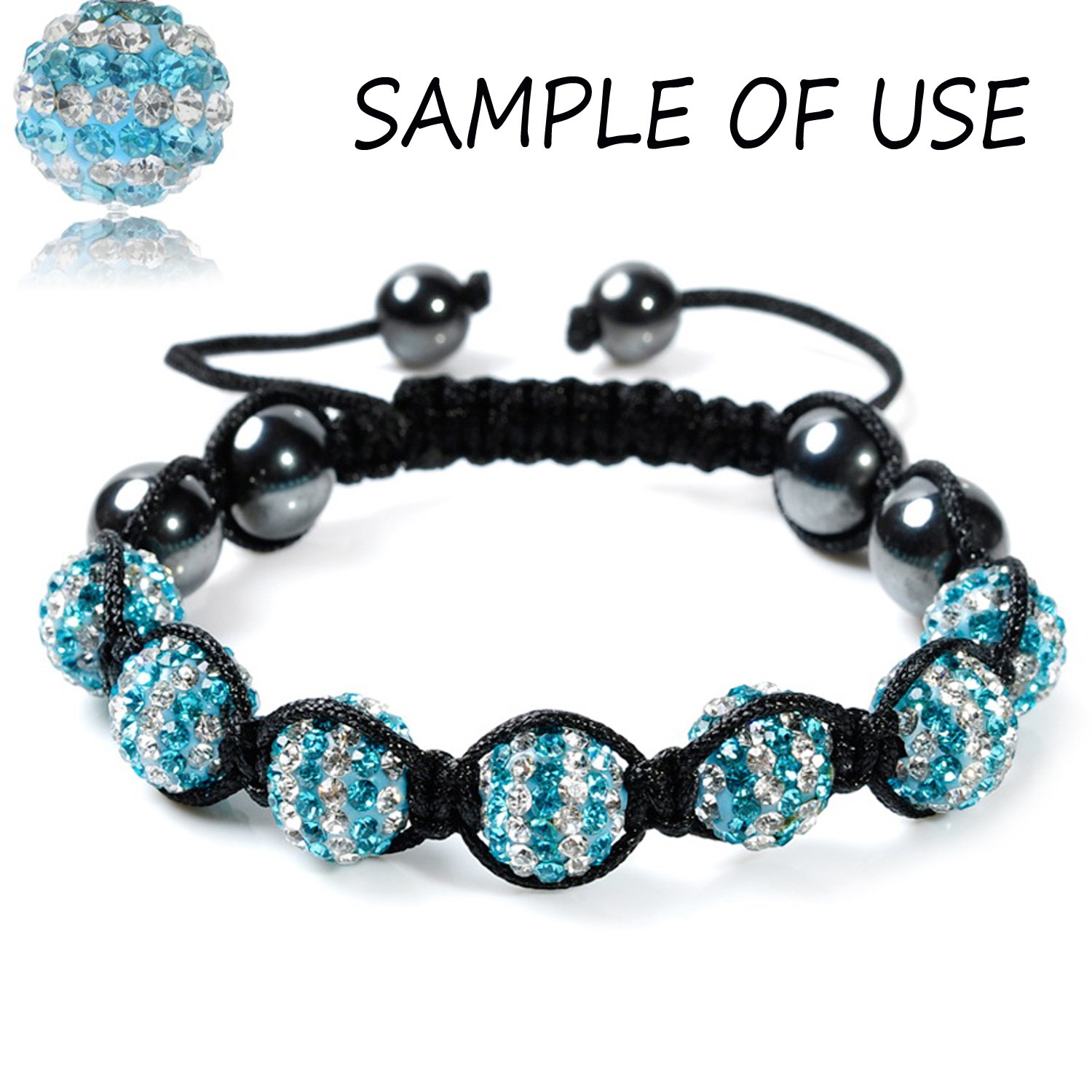 RUBYCA Pave Czeska kryształowa kula dyskotekowa glina koraliki pasują do biżuterii Shamballa (100 szt., 10 mm, różne kolory)