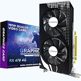SHOWKINGS Radeon RX 470 4GB GDDR5 256bit Tarjeta gráfica para juegos 4K HDR Ventiladores de refrigeración dual compatible con DirectX 12 PCIe3.0 * 16 HDMI DVI DP tarjetas de video para PC