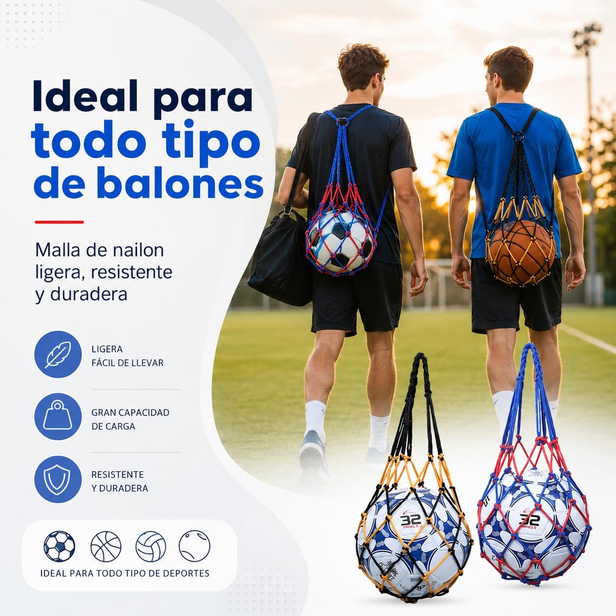 Bolsa para Balón Portátil con Agujas Inflables, Baloncesto Voleibol Playa