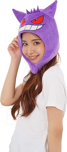 Miniatura 4 de SAZAC Pokemon Gengar Kigurumi Hat - Disfraz de Halloween, cosplay, gorro con orejeras, Púrpura