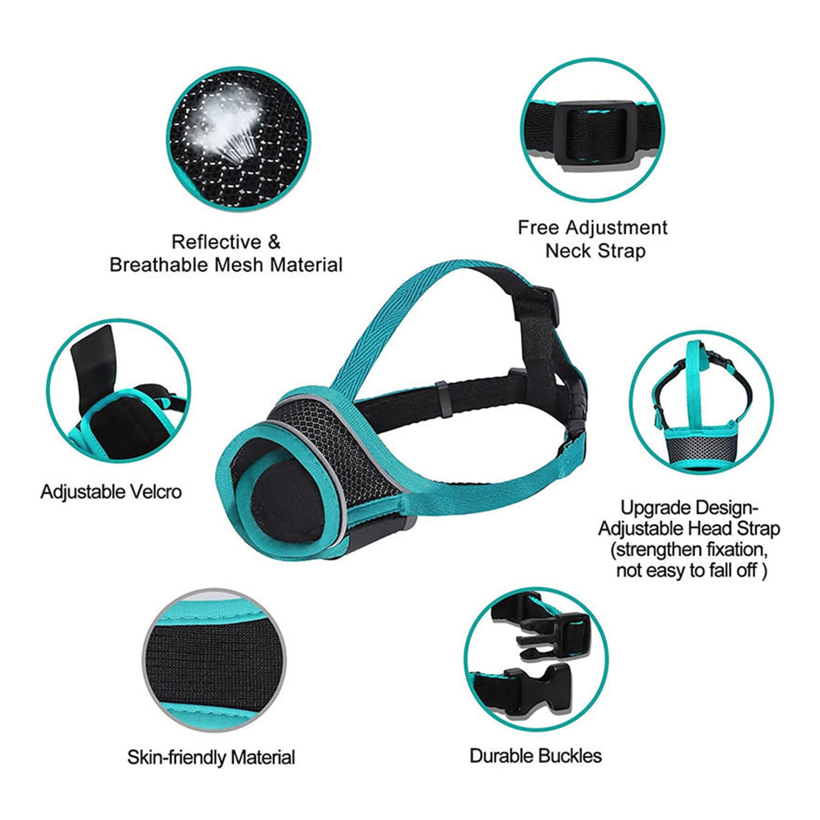 Adjustable Soft Mesh Dog Muzzle for Small Dogs & Puppies, Anti-Bite, Anti-Bark - Image 3