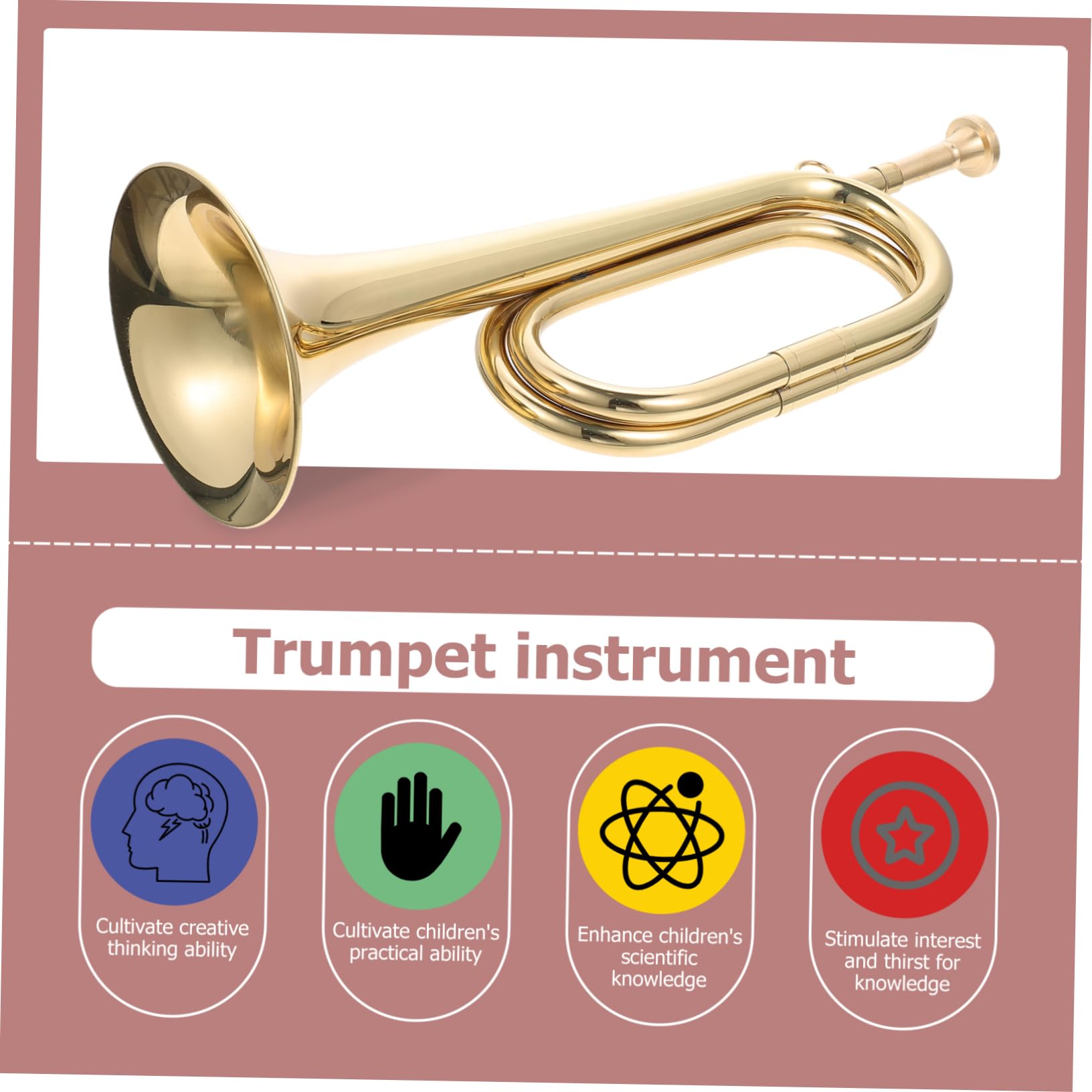 ERINGOGO Tromba Di Rame Dorata Per Principianti Tromba Di Cavalleria Leggera e Portatile Strumento Musicale a Fiato Per Banda Scolastica e Orchestra