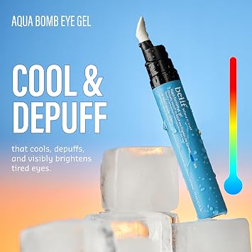 belif Aqua Bomb Cooling Eye Gel - Caffeine & Hyaluronic Acid for Puffiness & Hydration, Niacinamide & Vitamin C for Dark Circles, Adenosine & Collagen for Plumping, Korean Skin Care, 0.5 fl oz (15ml)