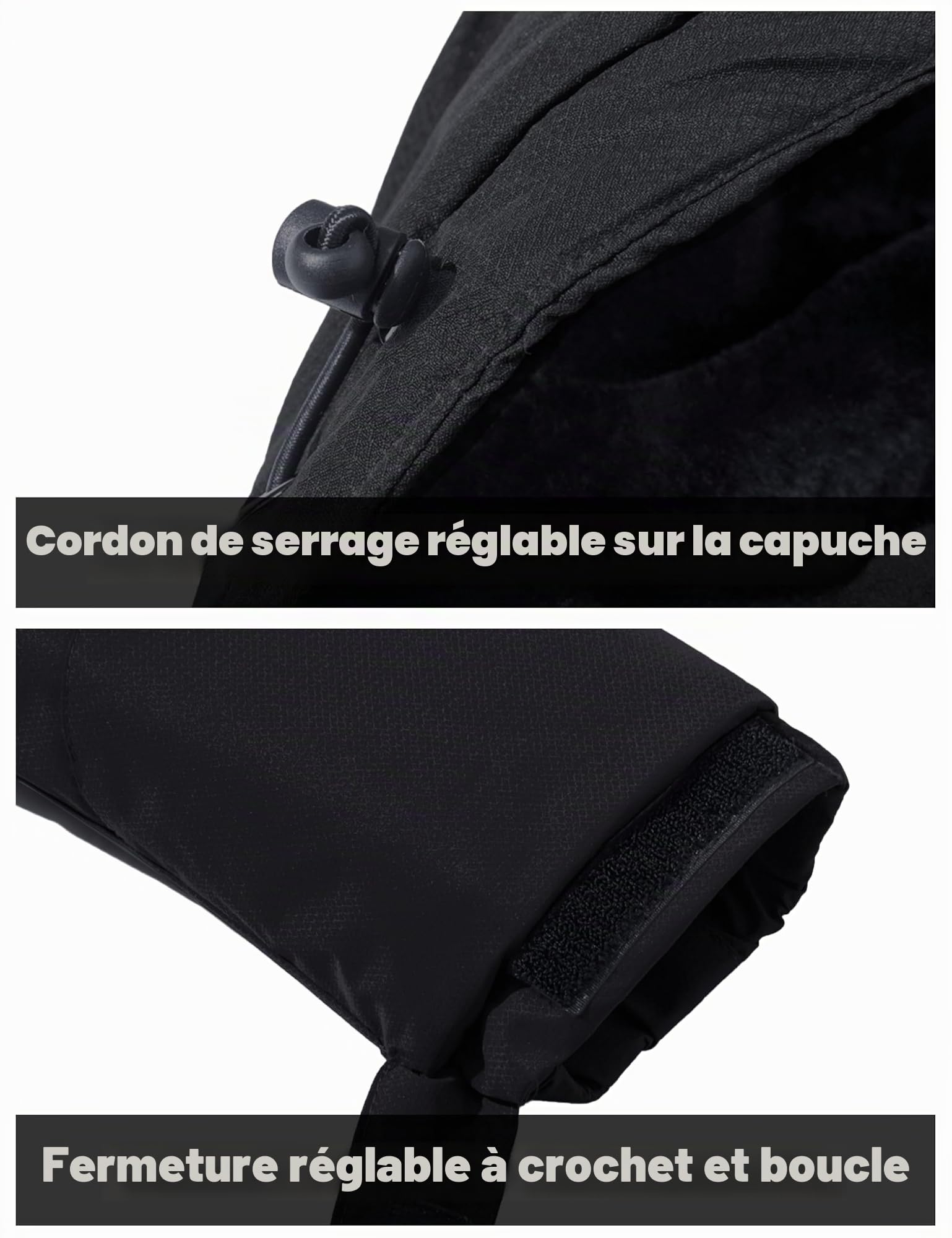 MAGCOMSEN Manteau Ski Homme Veste Imperméable en Polaire Coupe-Vent Chaude Avec Multi-Poches et Capuche Détachable
