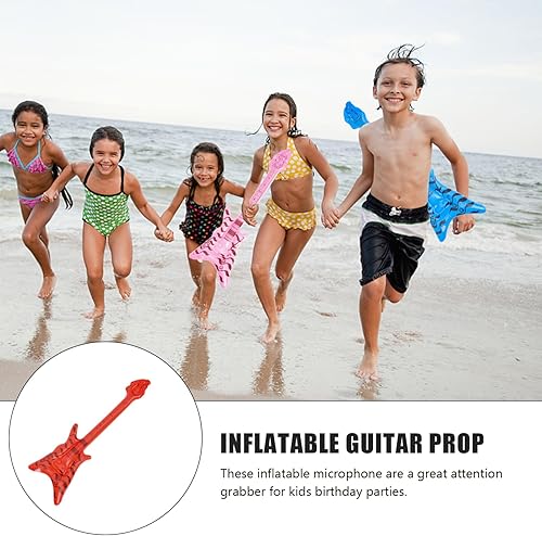 Miniatura 4 de Alipis Estrella de rock inflable, decoraciones de fiesta de los años 80 y 90, bajo eléctrico inflable, instrumentos musicales, accesorios de