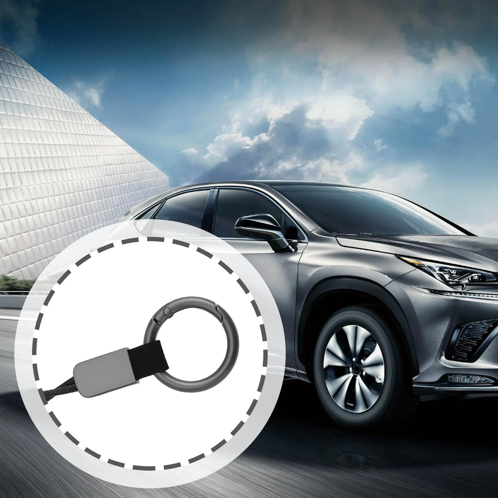 Czarna osłona na klucze z łańcuchem kompatybilna z Toyota Corolla RAV4 Hilux