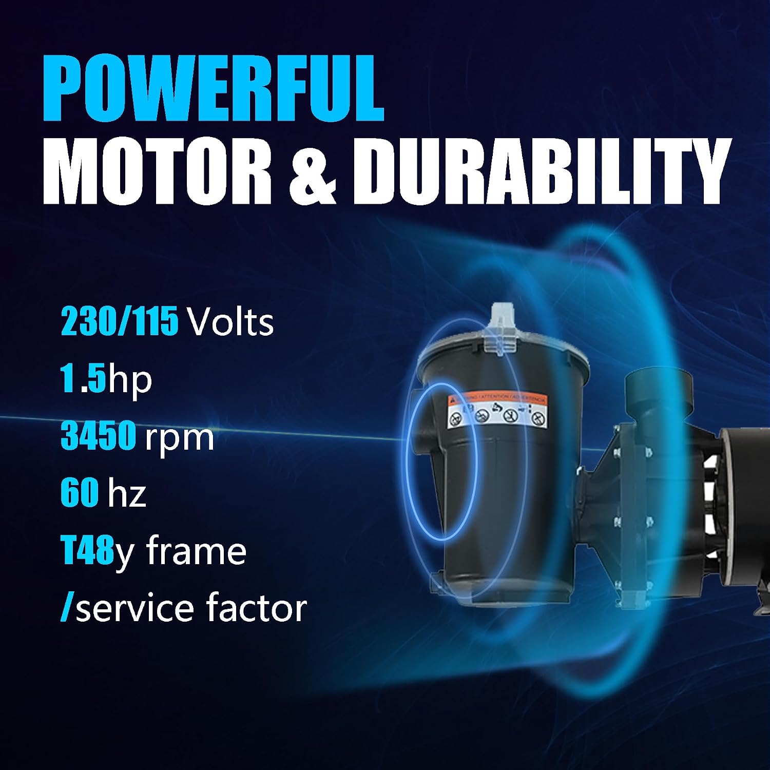 1.5HP Pool Pump for Swimming Pools, Pool Pump Motor Replacement for W3SP1580X15 Pump, 3450 RPM
