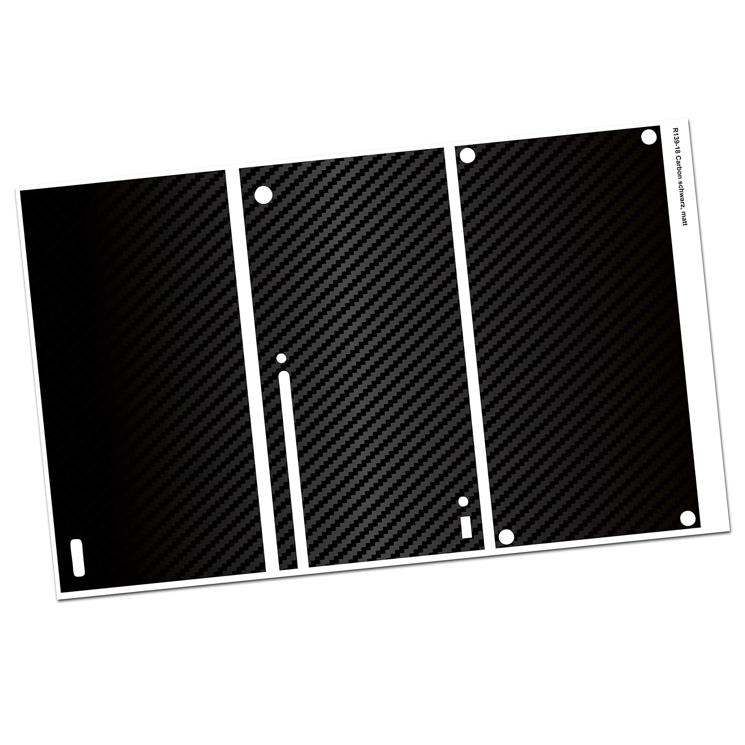Film de protection autocollant pour console de jeux Vinyle Skin Cover anti-rayures Design Housse autocollante adaptée R139 (X, 45,7 cm Carbone Noir)