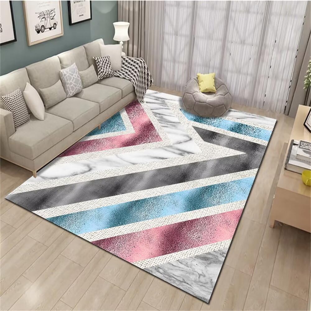 Tapis priere enfant et grand tapis de salon bleu doux minimaliste 200X300