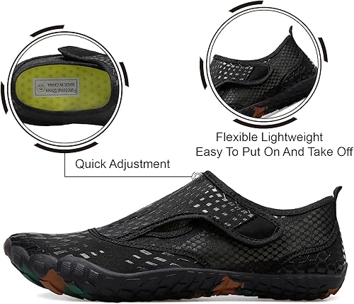 Vista 6 de L-RUN - Calzado acuático para mujer y hombre, calzado atlético tipo calcetín que brinda sensación de estar descalzo, para senderismo, deportes