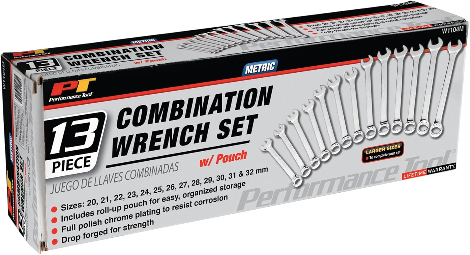 Performance Tool W1104M MET Large Wrench Set, 13-Piece