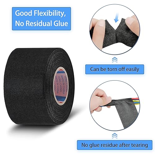 Miniatura 3 de Outus Arnés de cable eléctrico Tesa Tape Arnés de telar de cable Cinta de tela a prueba de calor para automoción Cinta de tela para protección de