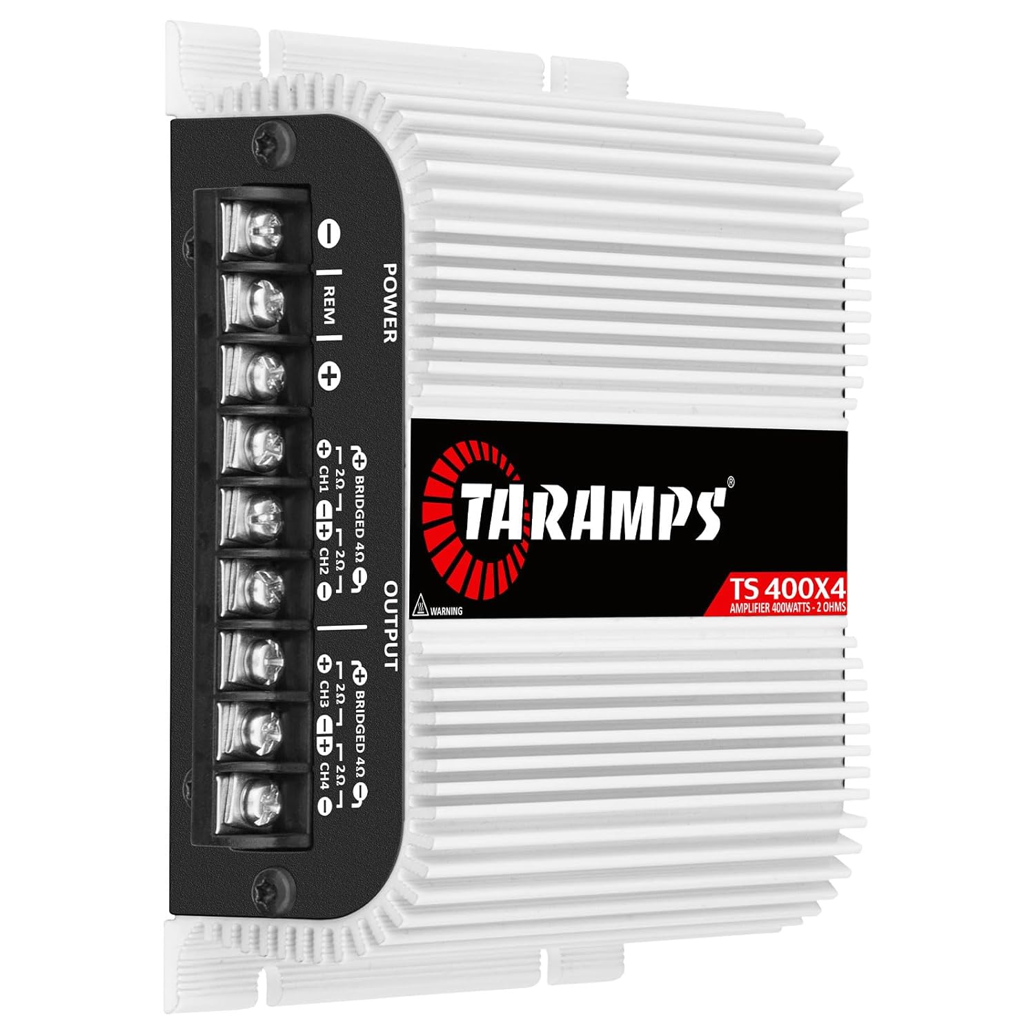 Taramps TS 400x4 2 Ohms White Multichannel Stereo Amplifier 400 Watts Rms, 4 Channels, Full Range, Car Audio Digital 2 Bridged Channel, Crossover High/Low Pass, with RCA and Automatic High Level Input - Image 2