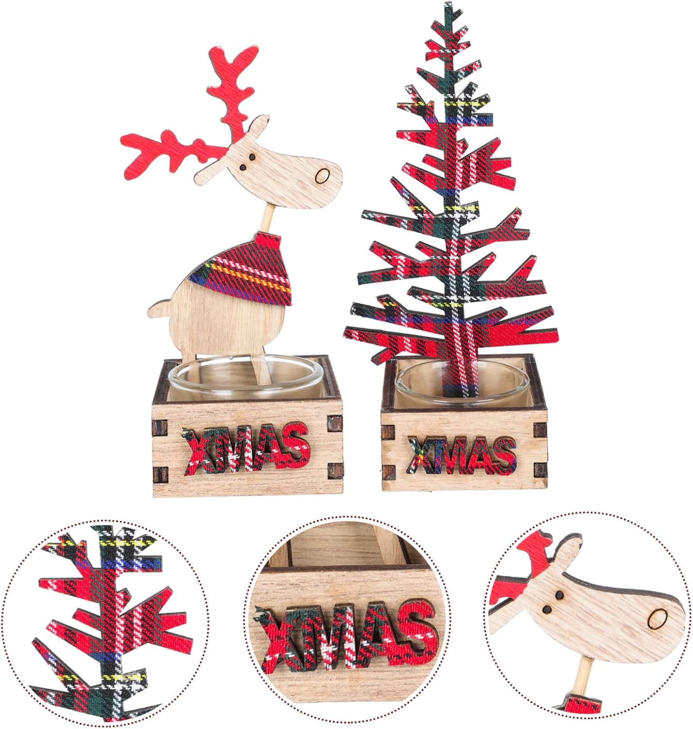 2pcs Creative Xmas Decorative Candleholder Romantic Holiday Candleholder Ornament Compact for Easy Storage for Christmas Scene Decor for Boys and Girls and Adults Style