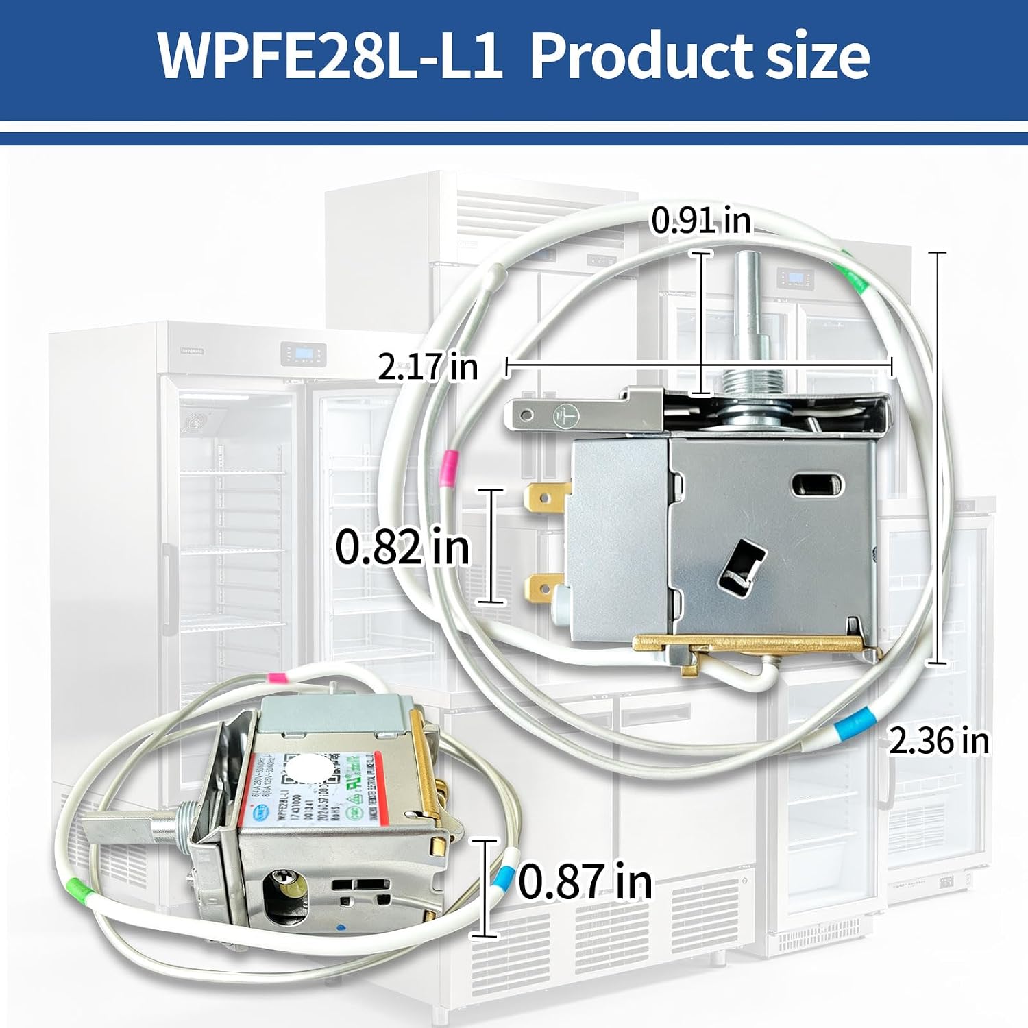 WPFE28L-L WPF28E-EX Temperature 17431000001341 Control Thermostat Replacement for Midea&Insignia&Arctic King&Vissani Chest Freezer