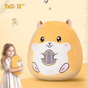 12 Hamster Plush Pillow Stuffed Animal Cute Hamster Plush Toy