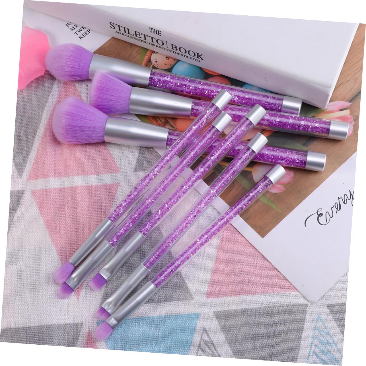 Housoutil Pièces pinceaux maquillages pinceau de maquillage pour femme pinceau à poudre pinceau cosmétique pinceau de maquillage professionnel cristal Positionner Peinture Violet