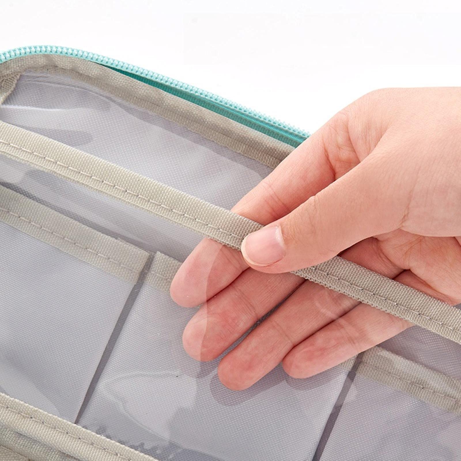 Astuccio per Matite 3 Strati Penna Sacchetto Matita Cassa Multi Storage Grande Maniglia Busta Organizzatore per Cartoleria Viaggio Cosmetico Spazzole Viaggio