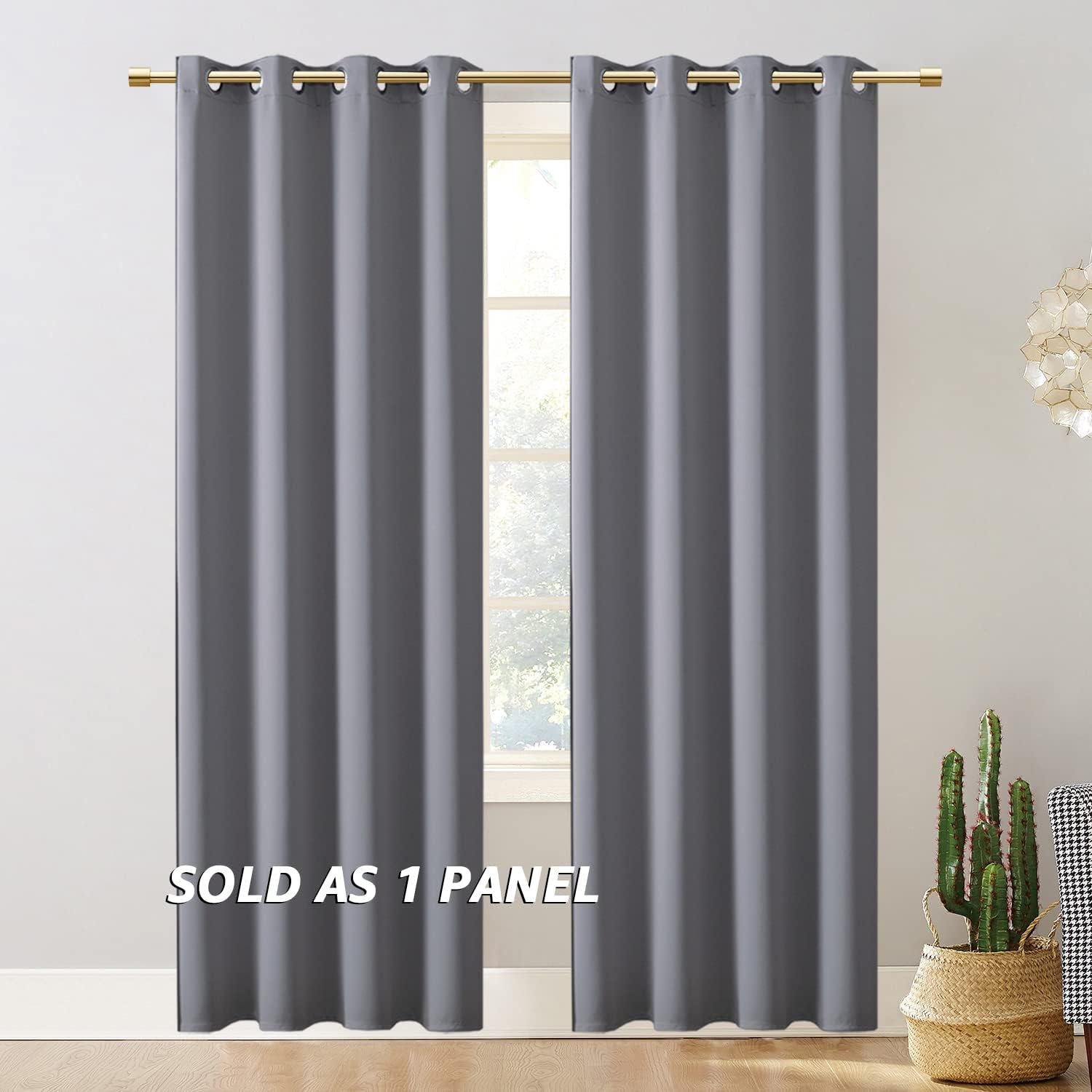 Sliding Hanging Room Divider,60 % - 70 % Soundproof Privacy Panel Keep Heat Out Fake Bi Folded Bifold Closet Door Curtains for Bedroom Doorway Hiding Bathroom Laundry Shelves,80 Inch Length,Light Grey