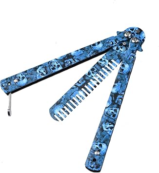 Stainless Steel Metal Hair & Beard Comb, Multifunctional Folding EDC Pocket Comb