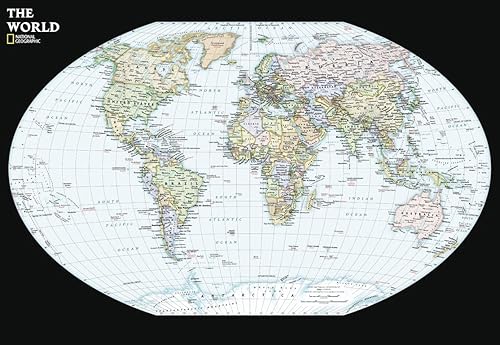 National Geographic Maps Mapa de pared del mundo contemporáneo - Compacto - 23.25 x 16 pulgadas - Laminación frontal