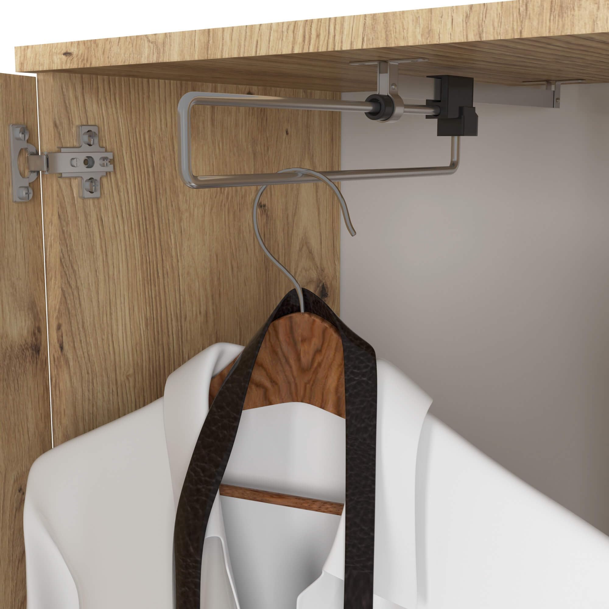AKORD Mueble Recibidor con Espejo - 95 cm 3 Puertas, 1 Cajón, 7 Estantes para Zapatos y Bolsos - Entraditas Recibidores Modernas y Estilo Industrial - Roble Artesanal