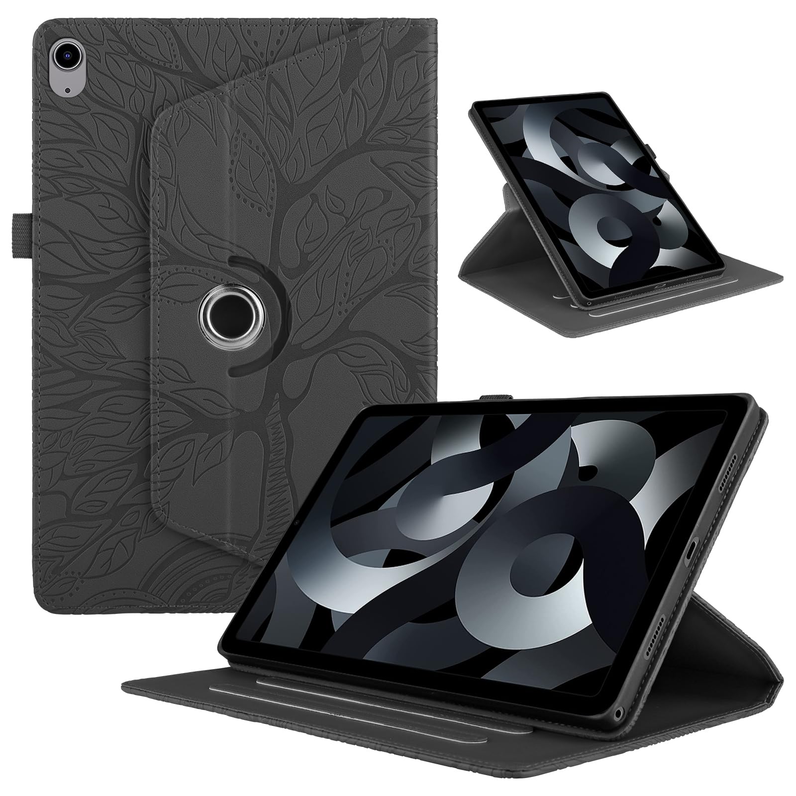 Funda para Samsung Galaxy Tab S9/ S8/ S7 11" (SM-X710/X700/T870) PU Cuero Tablets Protectora Cover 360°Carcasa Giratoria de ángulo Múltiple Stand Función Tablets Funda,Rojo Árboles — view 107