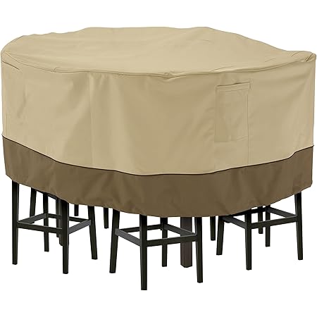 Classic Accessories Veranda 94 Inch Round Patio Table Chair